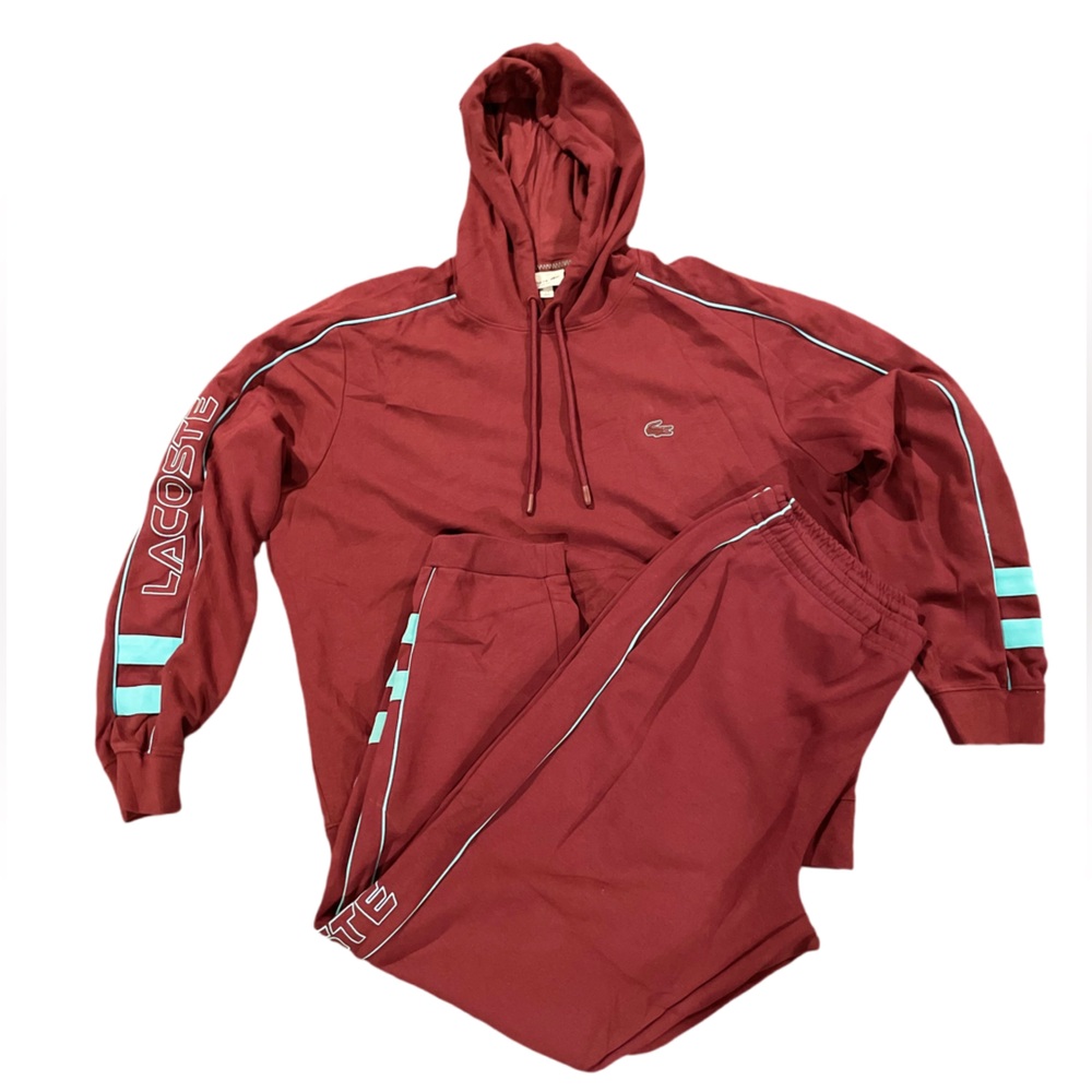Burgundy/ Sky Blue Lacoste Swetsuit